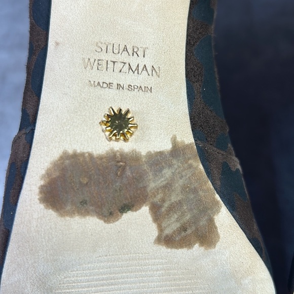 NWOT Stuart Weitzman Women Sz 7M / EU 37.5 Leopard Print Ankle Boots Animal - Picture 2 of 10